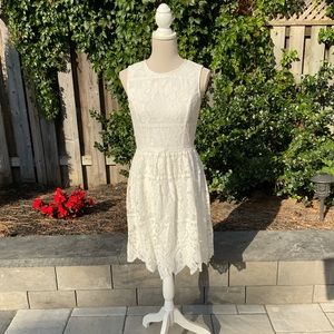 Tommy Hilfiger white lace dress with scalloped hem